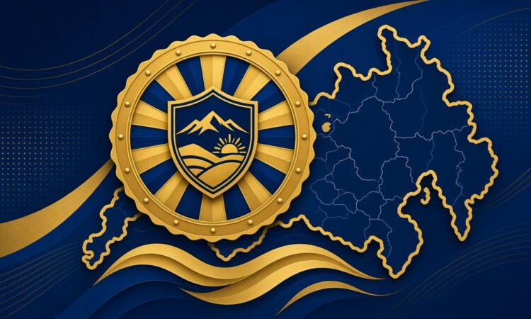 Abstract gold award shield with stylized Northern Mindanao map and star, no people